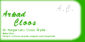 arpad cloos business card